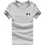 moncler polo shirts short sleeved hommes 3 badge gray